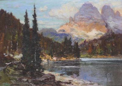 Cesare Bentivoglio (1868-1952)lago di Misurina, Lago di Carezza