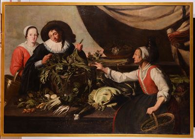 Adriaen Van Utrecht (anversa 1599 - 1652)venditrice di Verdura