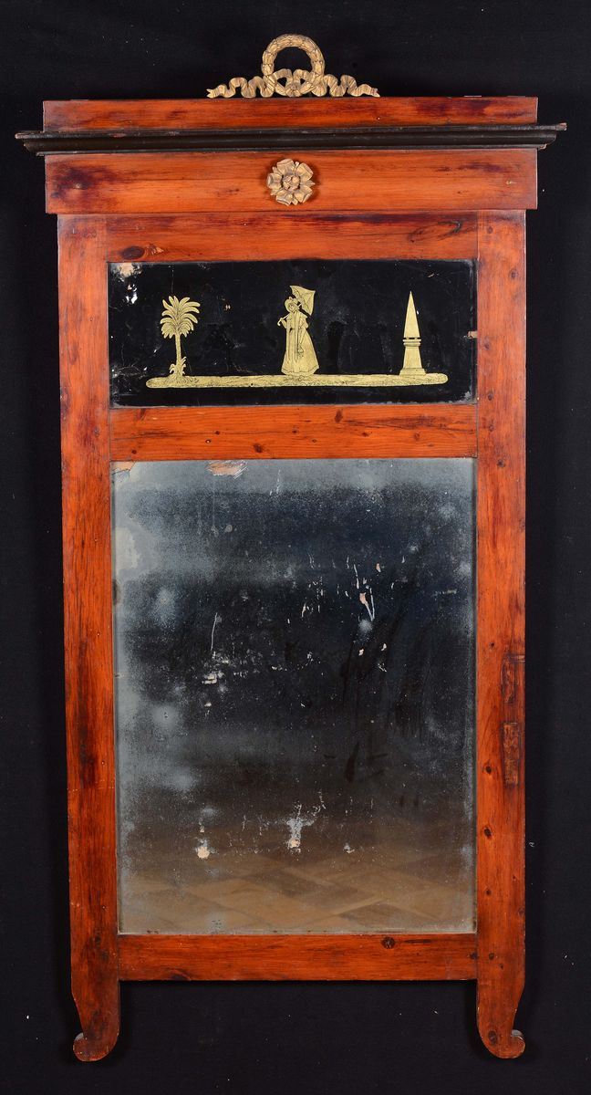Specchiera in legno lastronato, XIX secolo  - Asta Antiquariato - II - Cambi Casa d'Aste