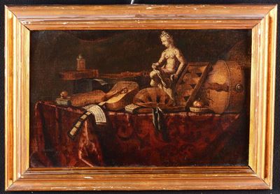 Scuola Lombarda del XVII-XVIII Secolonatura Morta con Strumenti Musicali