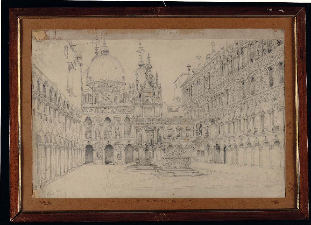 Anonimo del XVIII-XIX Secolocoppia di Vedute di Piazza San Marco