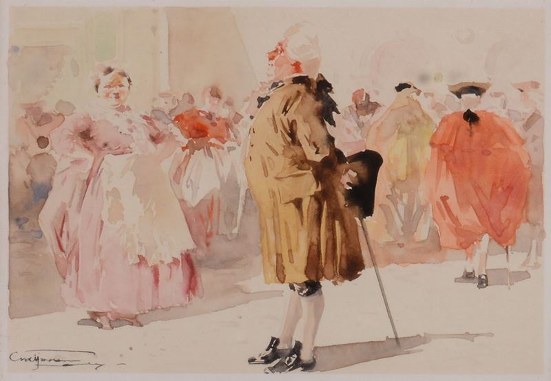 Aurelio Craffonara (1875-1945) Personaggi in costume  - Auction 19th and 20th Century Paintings - Cambi Casa d'Aste