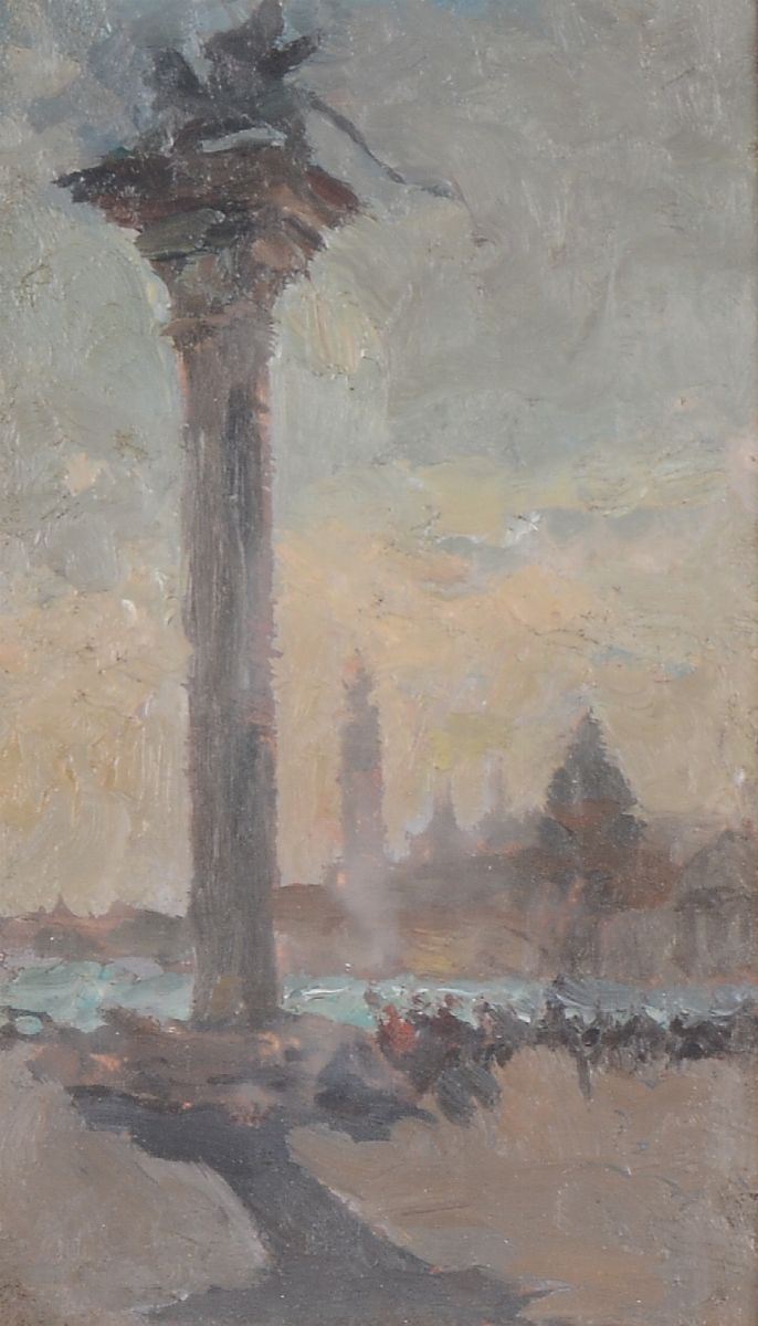 Italico Brass (1870 - 1943), ambito di Piccola veduta veneziana  - Asta Dipinti del XIX e XX secolo - Cambi Casa d'Aste