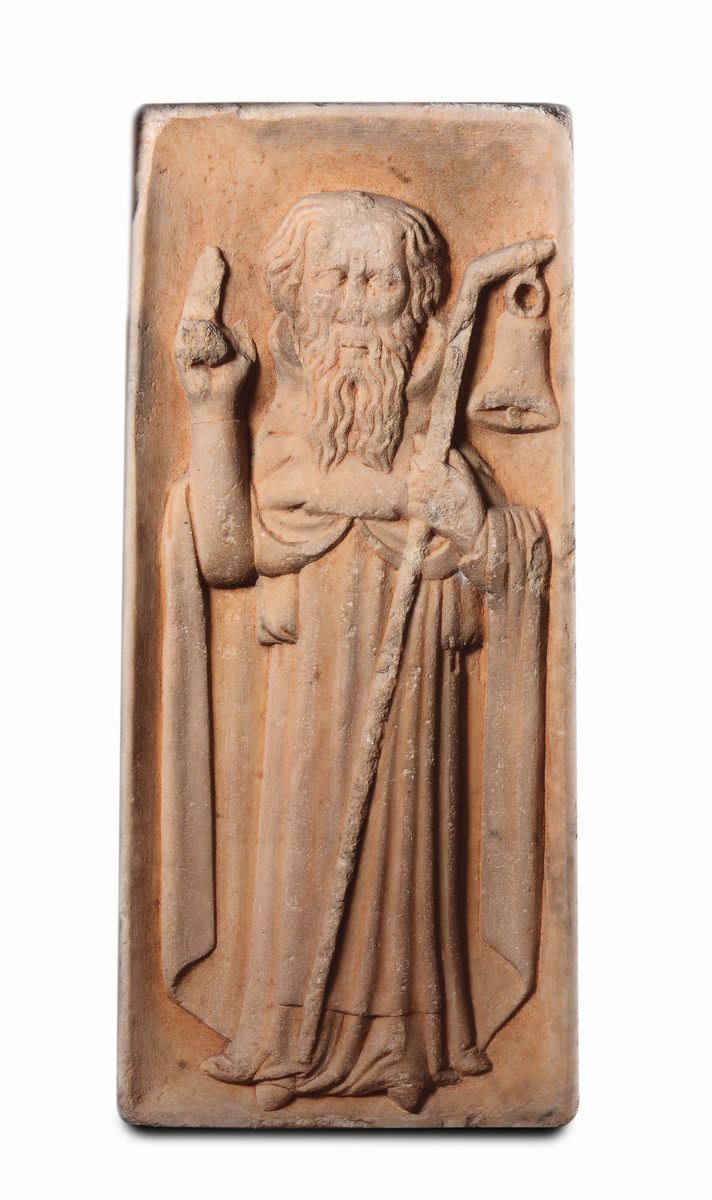 Saint Anthony the Great. A sculptor from Northern Italy, 14th-15th century. S.Antonio Abate  - Auction Sculpture and Works of Art - Cambi Casa d'Aste