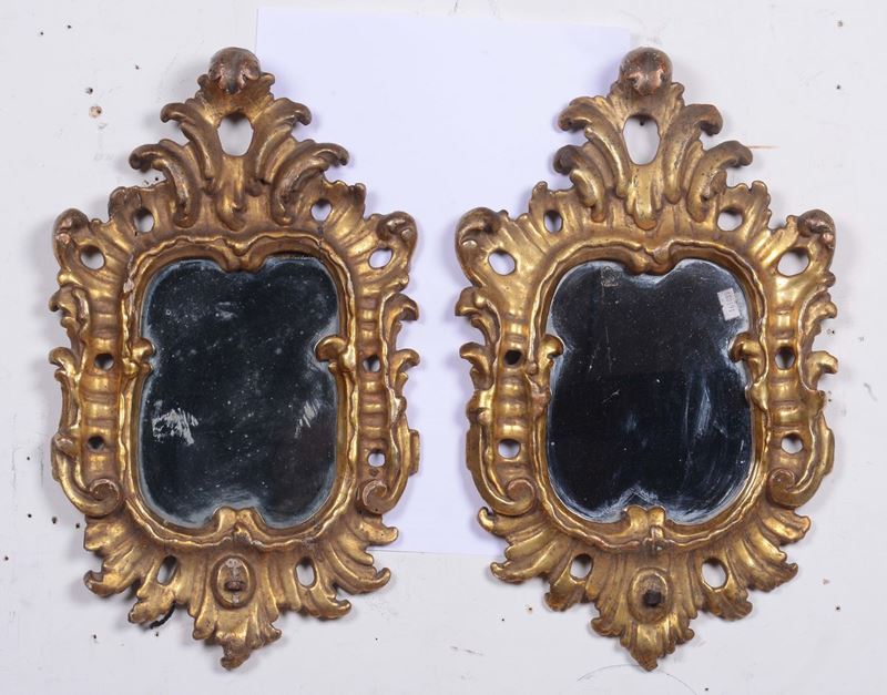 Coppia di ventoline in legno intagliato e dorato, XIX secolo  - Auction Fine art - II - Cambi Casa d'Aste