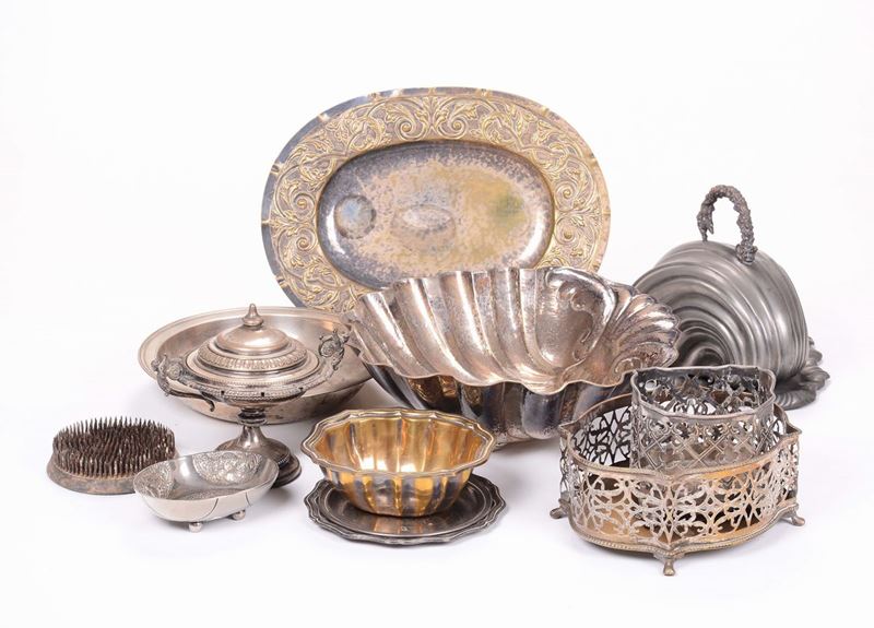 Lotto di oggetti in argento e metallo  - Auction Fine art - II - Cambi Casa d'Aste