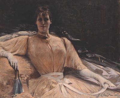 Georges Jules Victor Clairin (1843-1919)ritratto di Sarah Bernhardt, 1893