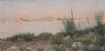Giulio Amodio (1868-1899 Circa)veduta di Procida da Torrefumo