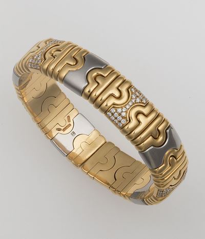Bulgari, Parentesi 1980. Bracciale con Inserti in Ematite e Diamanti
