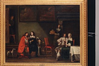 Scuola del XVIII Secoloscena di Interno con Figure