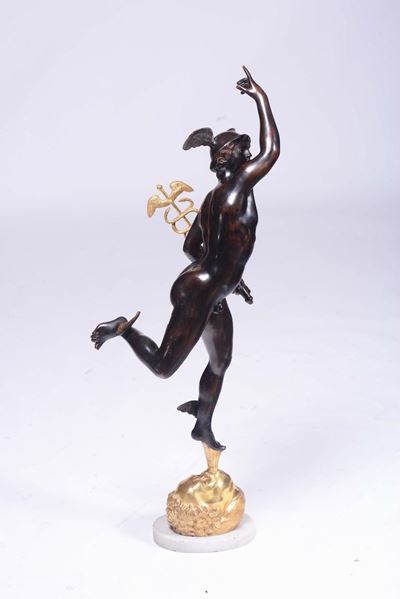 Figura di Mercurio in Bronzo, XX Secolo