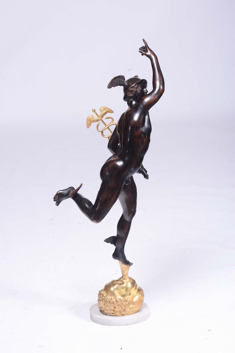 Figura di Mercurio in bronzo, XX secolo  - Asta Antiquariato - II - Cambi Casa d'Aste