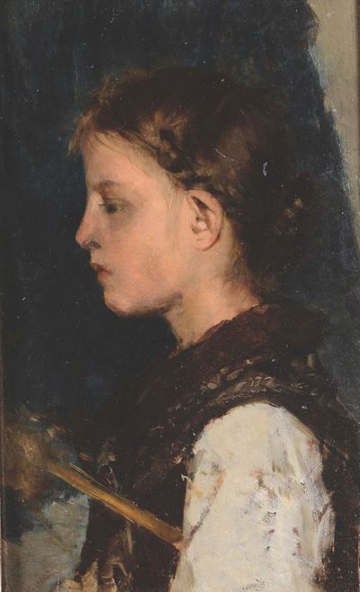 Niccolò Cannicci (1846-1906)ritratto di Contadina
