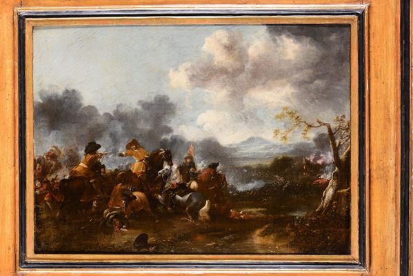 Jan Van Huchtenburg (Haarlem 1647 - Amsterdam 1733) Scena di battaglia