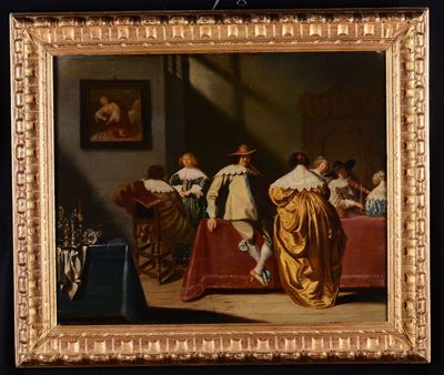 Dirck Hals (haarlem 1591 - 1656)scena D'interno con Musico