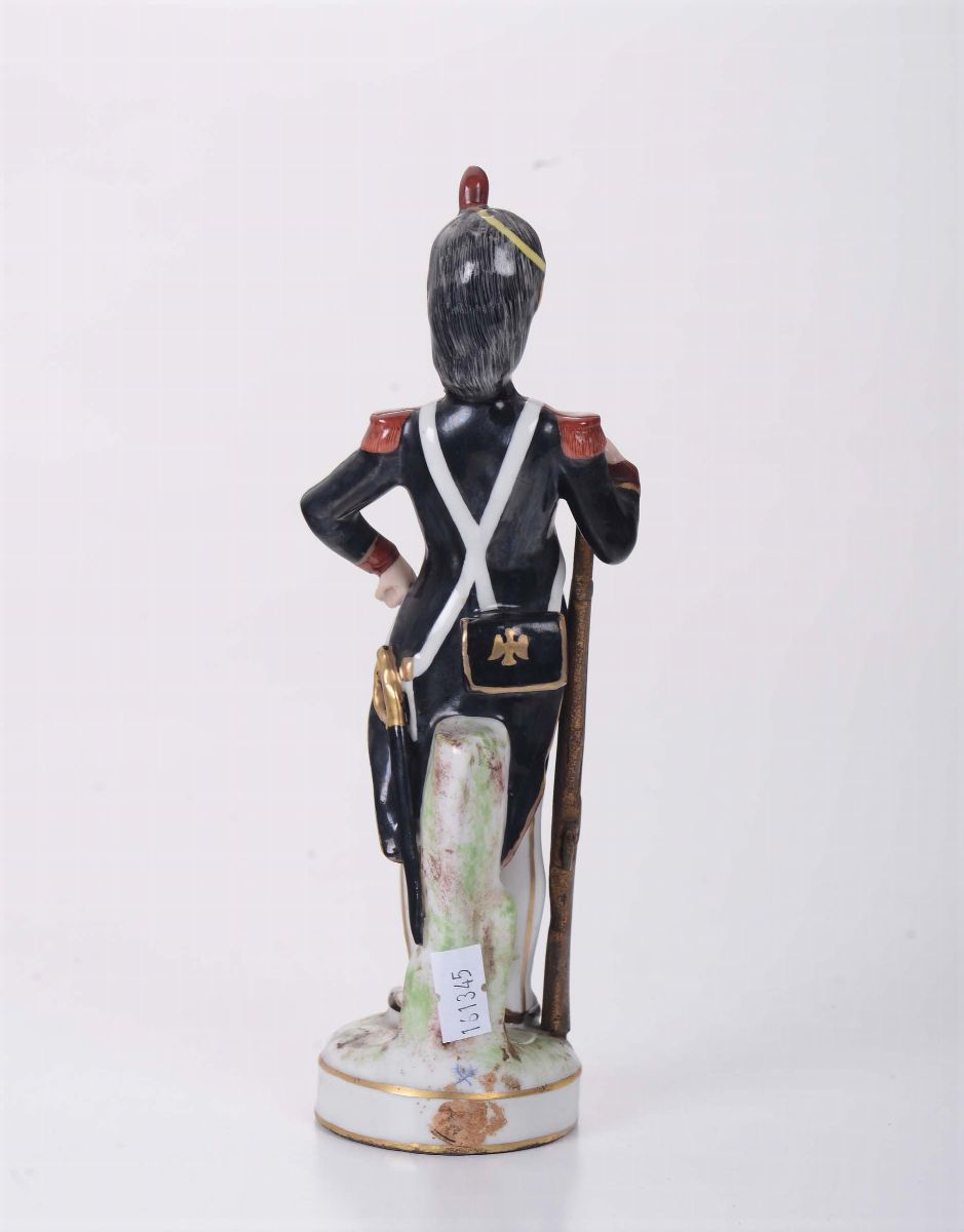 Soldatino con Fucile in Ceramica Policroma, Xfrancia IX-XX Secolo