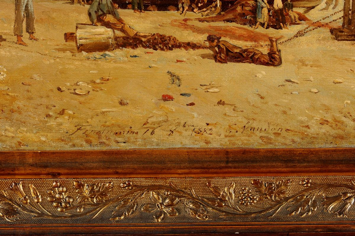 G. Vandonefinalborgo, Barca in Secca sulla Spiaggia, 1882