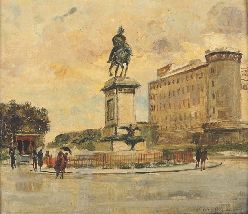 Michele De Simone (1893-1955) Veduta di Napoli  - Asta Dipinti del XIX e XX secolo - Cambi Casa d'Aste