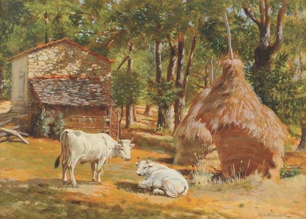 Ugo Fioravanti (XX secolo) Mucche con covoni