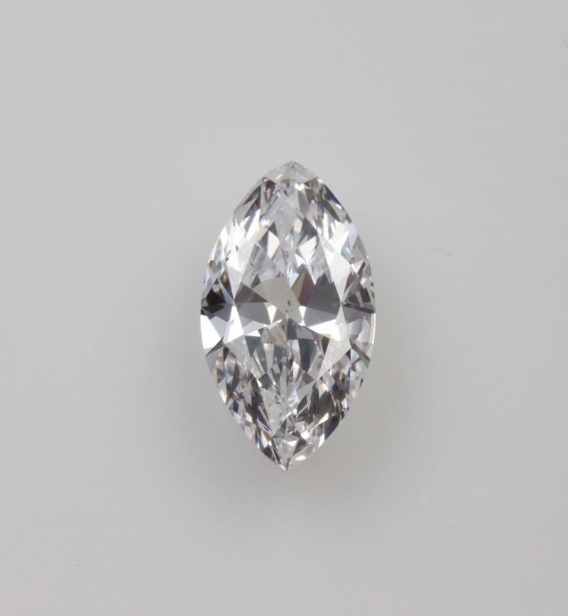Unmounted marquise-shaped diamond weighing 3.47 carats  - Auction Fine Jewels - II - Cambi Casa d'Aste