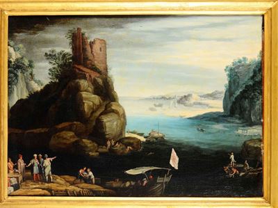 Mattheus II Brill (antwerp 1550 - Roma 1583)paesaggi con Figure