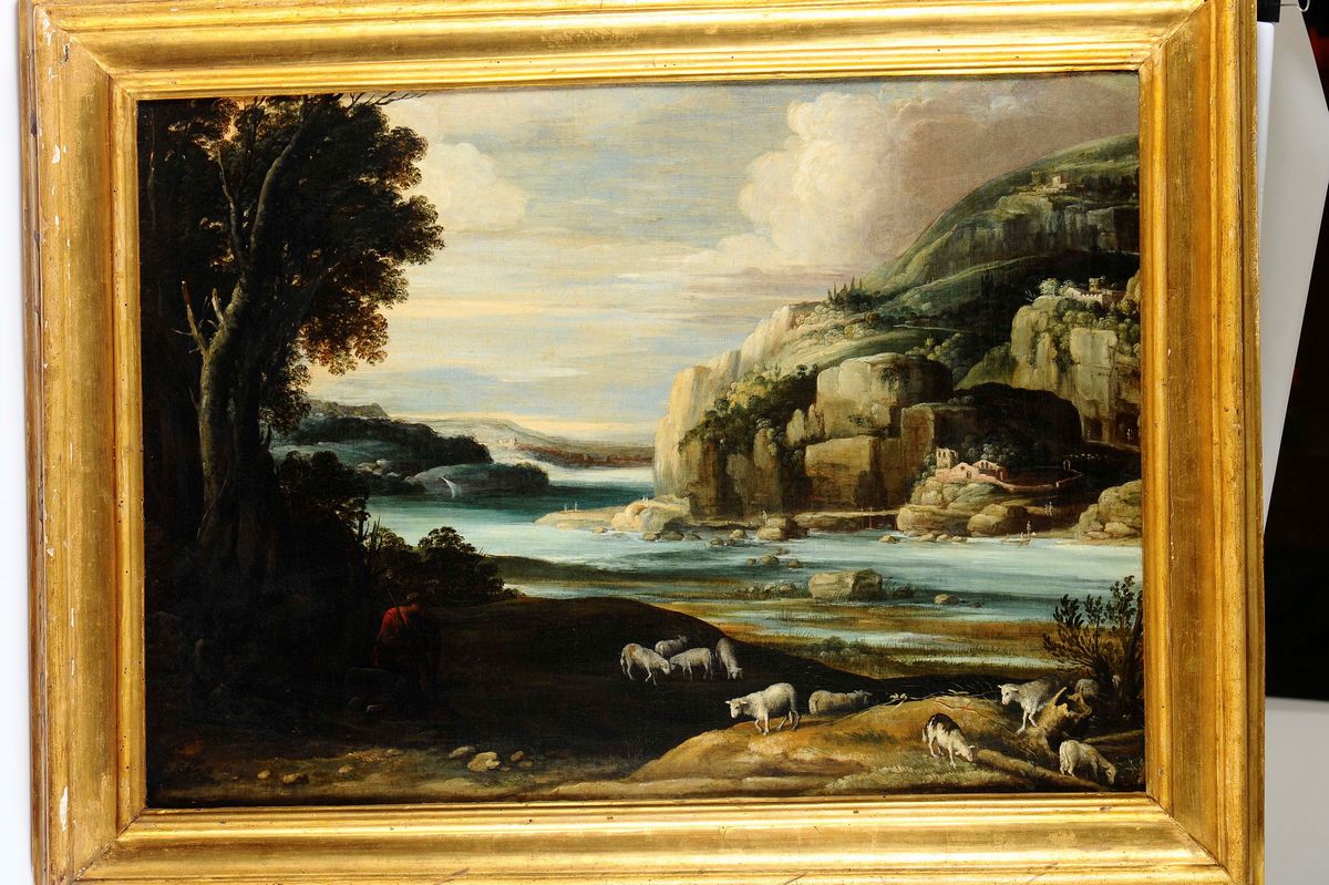 Mattheus II Brill (antwerp 1550 - Roma 1583)paesaggi con Figure