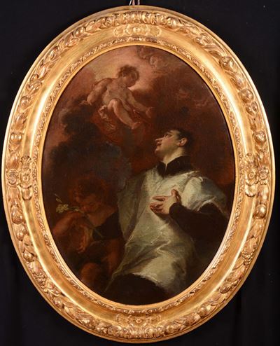 Giuseppe Bazzani (mantova 1690-1769)san Luigi Gonzaga che Adora Gesù Bambino