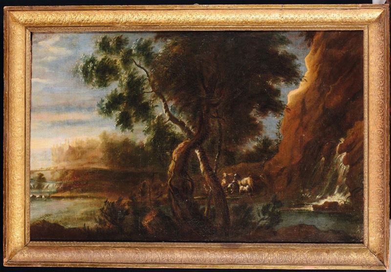 Anonimo del XVIII secolo Paesaggio  - Asta Antiquariato - II - Cambi Casa d'Aste
