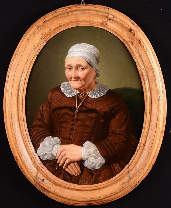 Scuola italiana del XIX secolo Ritratto di anziana