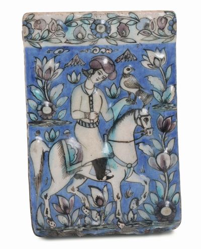 Piastrella Iran, Periodo Qajar (1779-1925), Fine XIX - Inizi XX Secolo