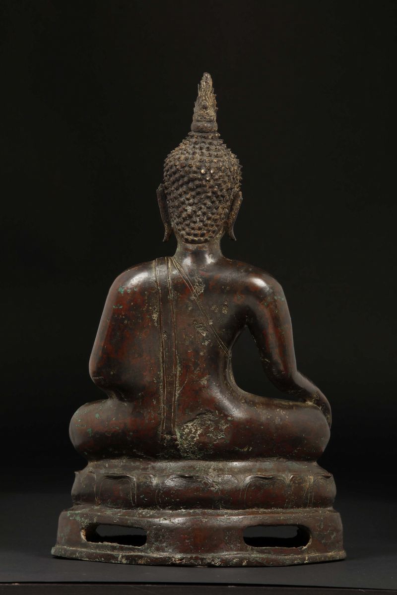 Figura di Buddha Seduto in Bronzo, Thailandia, XVII Secolo