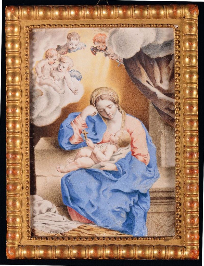 Scuola del XVII secolo Madonna con Bambino e angeli  - Auction Fine art - II - Cambi Casa d'Aste