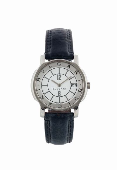 Bulgari, Solo Tempo, Orologio da Polso, in Acciaio, al Quarzo, con Datario. Accompagnato da Scato...