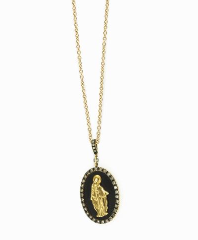 Pendente con Soggetto Religioso in Onice e Diamanti