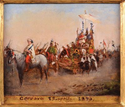 Carlo Pittara (1835-1891)mascherata degli Artisti a Tor Cervara, 1870