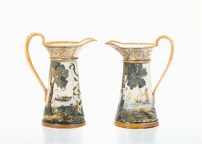 Coppia di Brocche in Maiolica, XIX-XX Secolo