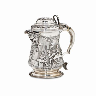 Tankard in Argento Fuso, Sbalzato e Cesellato, Londra 1747, Argentiere John Wirgman