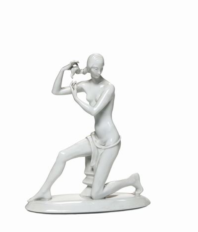 Figurina Germania, Baviera, Manifattura Rosenthal, 1930 Circa Modello di Lothar Otto (1893 - 1970...