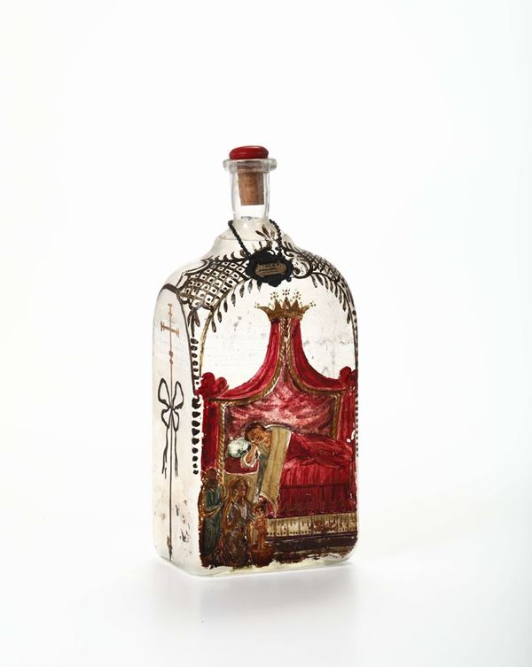Bottiglia della manna in vetro soffiato, Italia XVIII secolo