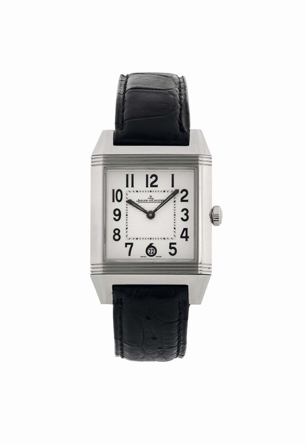 JAEGER LECOULTRE, Reverso Squadra - Automatic,  Ref. 234.8.66.  Fine,  rectangular, reversible, tself-winding, water resistant wristwatch with date and an original  Jaeger-LeCoultre  deployant clasp. Made circa 2008. Accompanied by the Guarantee.