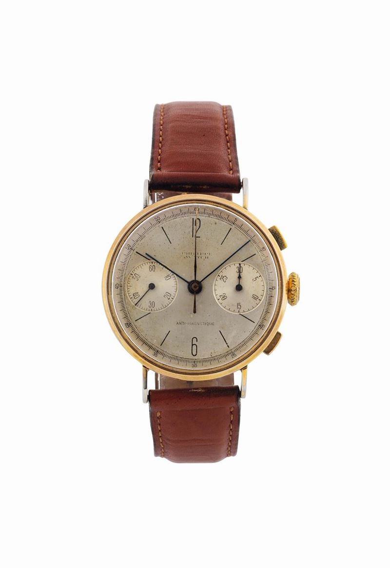PHILIPPE WATCH, orologio da polso, in acciaio, con cronografo. Realizzato nel 1960  - Asta Orologi da Polso e da Tasca - Cambi Casa d'Aste