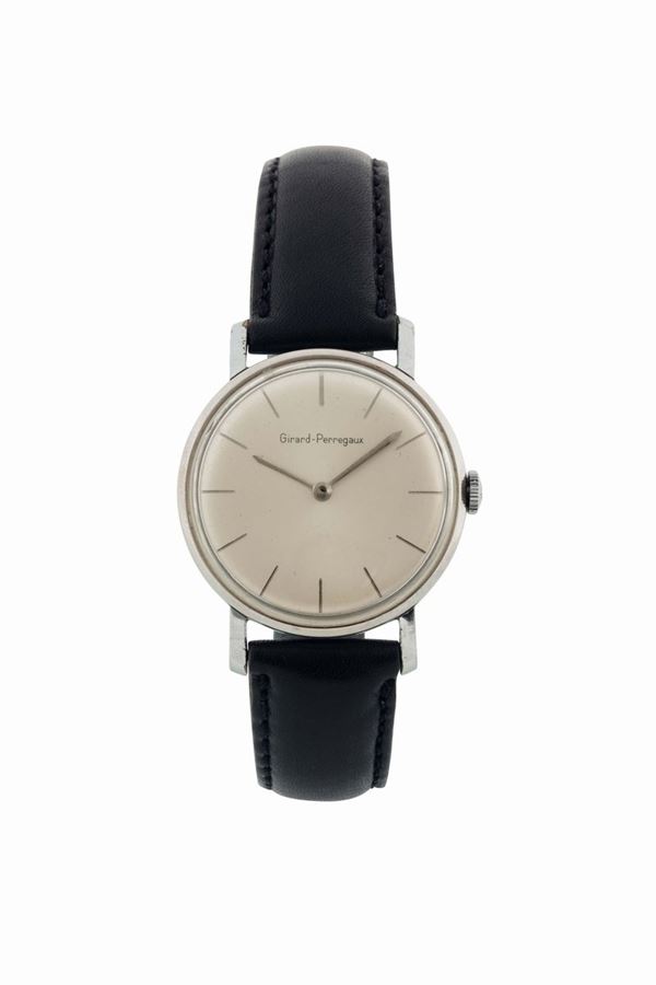 GIRARD PERREGAUX, case No.74250356, stainless steel wristwatch. Made circa 1960