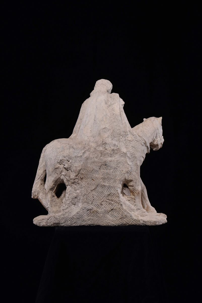 Scultura in Pietra Calcarea Rappresentante San Giorgio, Francia, XVI Secolo