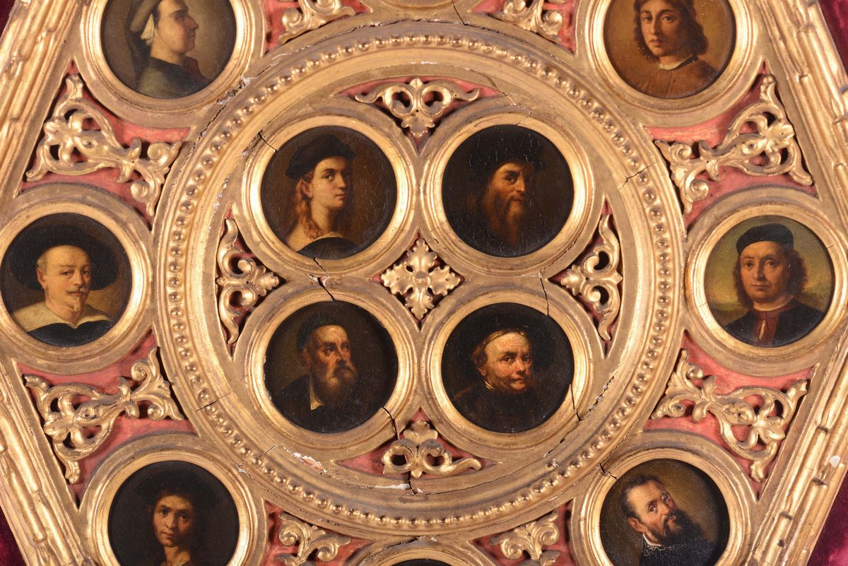 Dodici Ritratti di Pittori. Luigi Bigazzi (1814 - ?), Firenze XIX Secolo