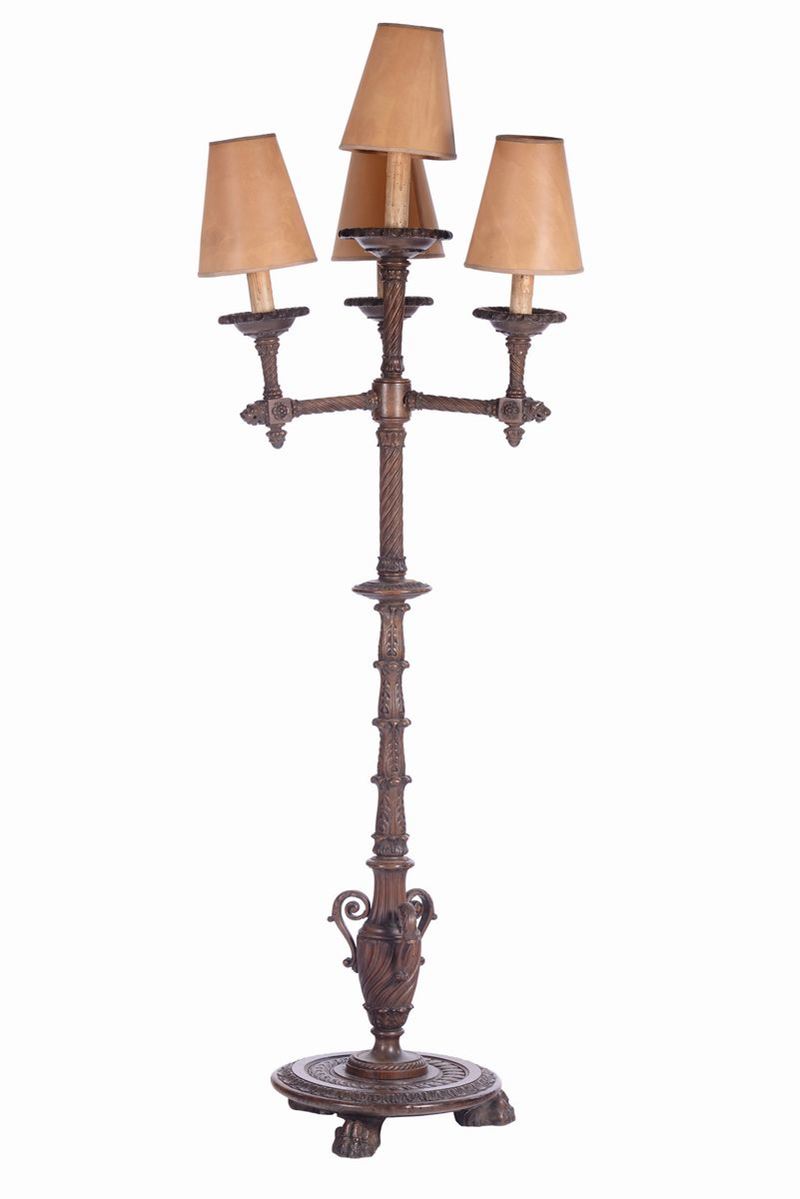 Lampada in legno scolpito, Italia XIX-XX secolo  - Asta Le Stanze di una Collezione Fiorentina - II - Cambi Casa d'Aste