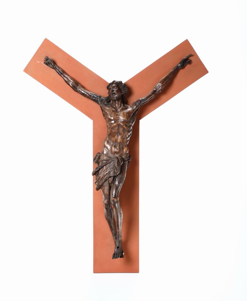 Cristo vivo in legno scolpito. Arte barocca, scultore dell’Italia del nord operante tra il XVII e il XVIII secolo  - Asta Le Stanze di una Collezione Fiorentina - II - Cambi Casa d'Aste