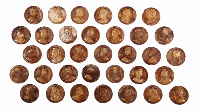 Serie di 34 profili di Re e imperatori romani, Italia? XIX secolo  - Asta Le Stanze di una Collezione Fiorentina - II - Cambi Casa d'Aste