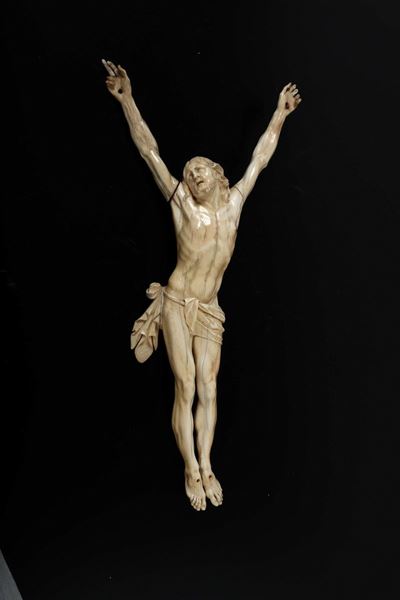 Corpus Christi in Avorio Scolpito. Scultore Barocco Tedesco del XVII-XVIII Secolo
