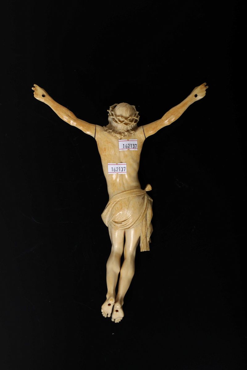 Corpus Christi in Avorio Scolpito. Artista Barocco Italiano o Francese del XVII-XVIII Secolo