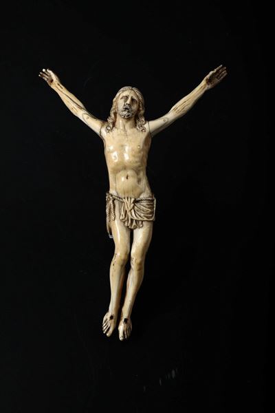 Cristo Vivo in Avorio Scolpito. Spagna o Colonie Ispano-portoghesi del XVIII Secolo